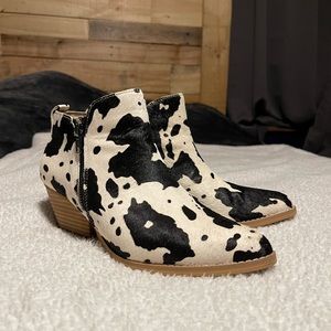 Very Volatile Cow Print Ankle Boots